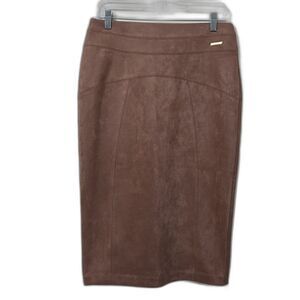 Marc New York Faux Suede Skirt DUSTY ROSE Waist Control Pencil Size Small NWT